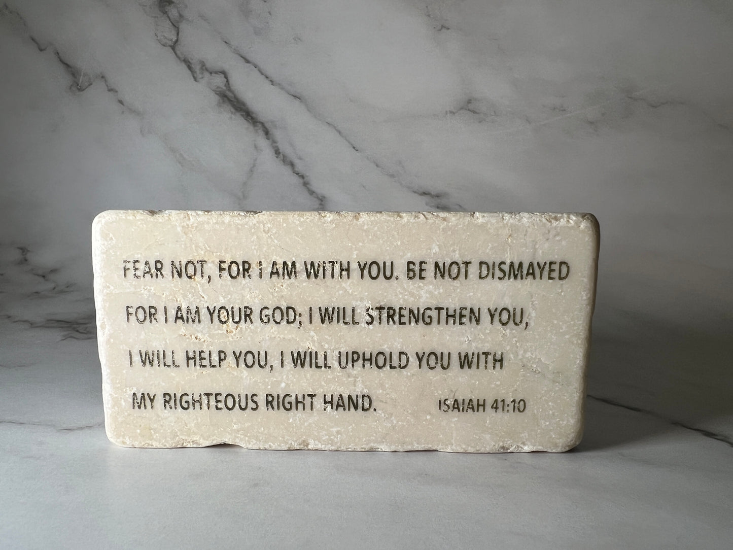 Twelve Stone Art Tumbled Marble Scripture Stone Isaiah 41:10