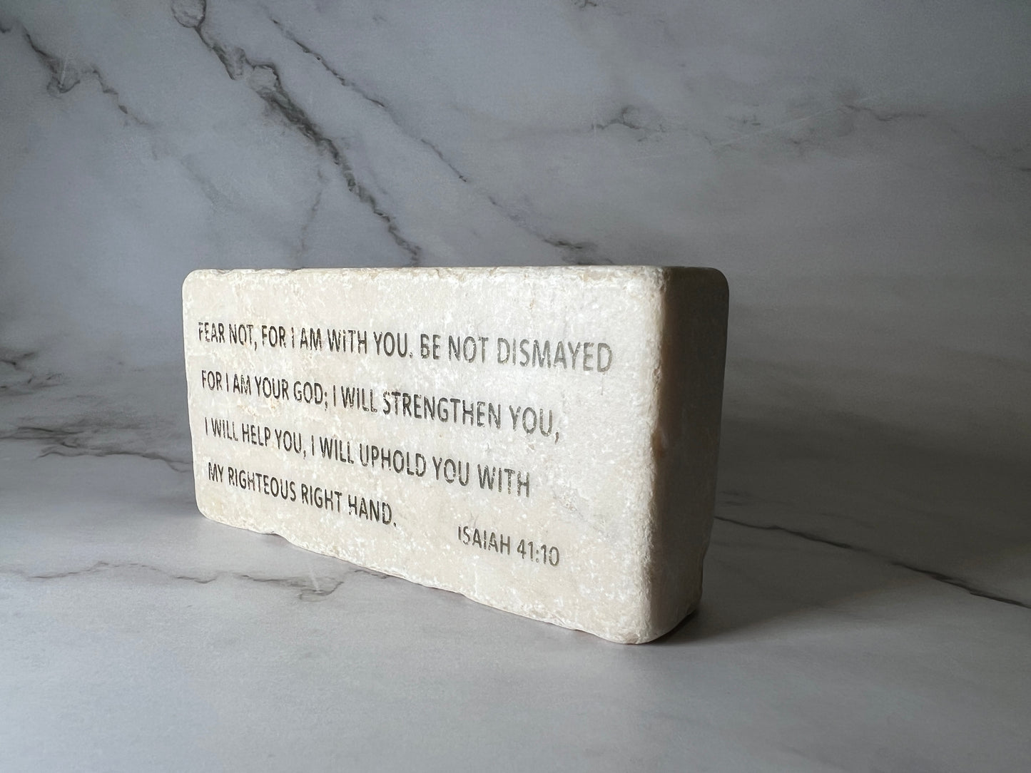 Twelve Stone Art Tumbled Marble Scripture Stone Isaiah 41:10