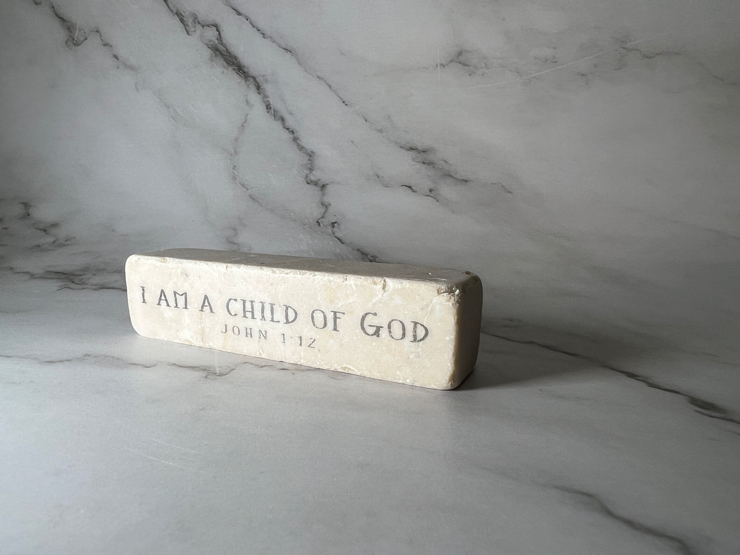 Twelve Stone Art Tumbled Marble Scripture Stone John 1:12