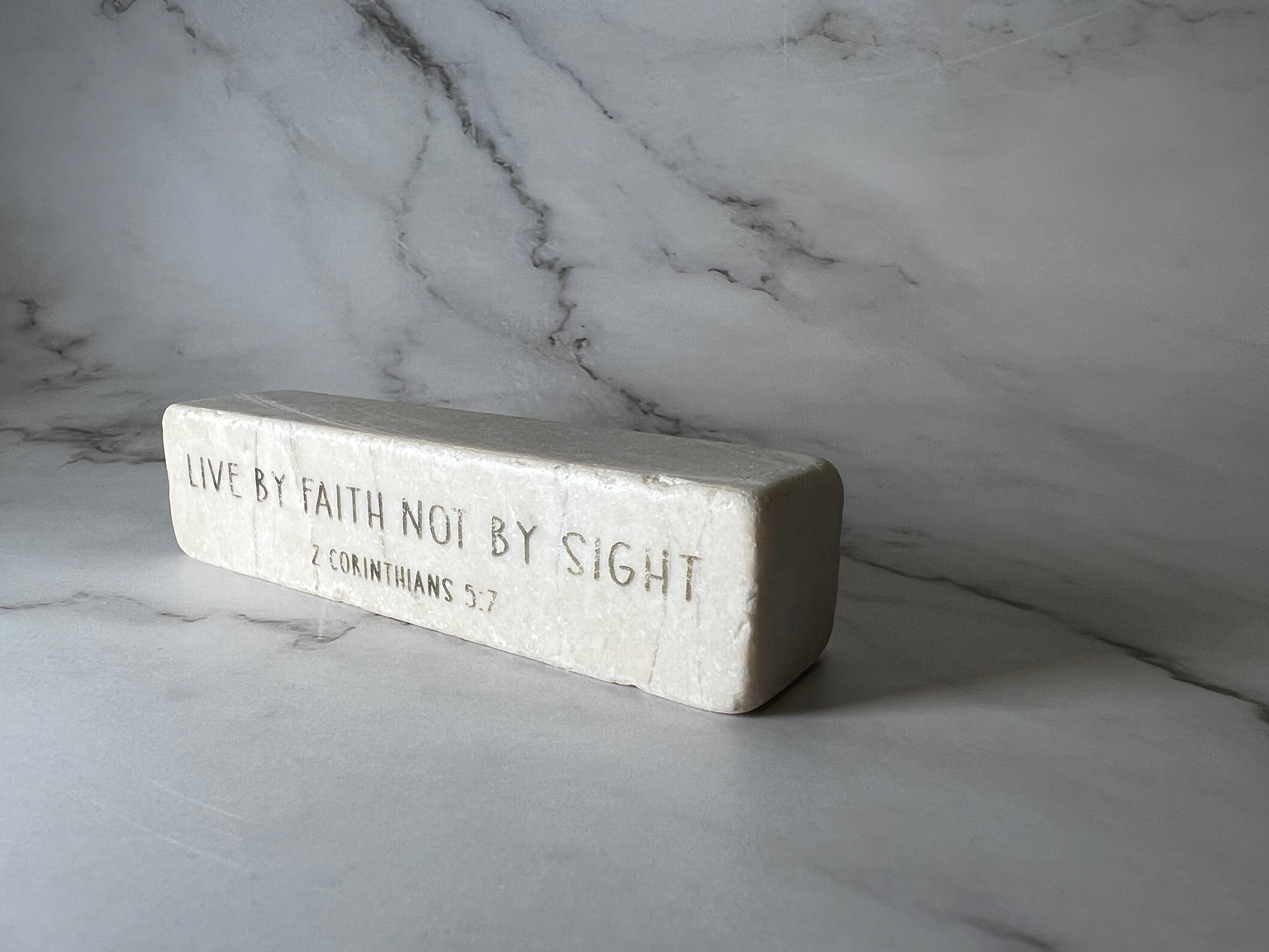 Scripture Marbling Twelve Stone Art Tumbled Marble Scripture Stone 2 Corinthians 5:7 ...